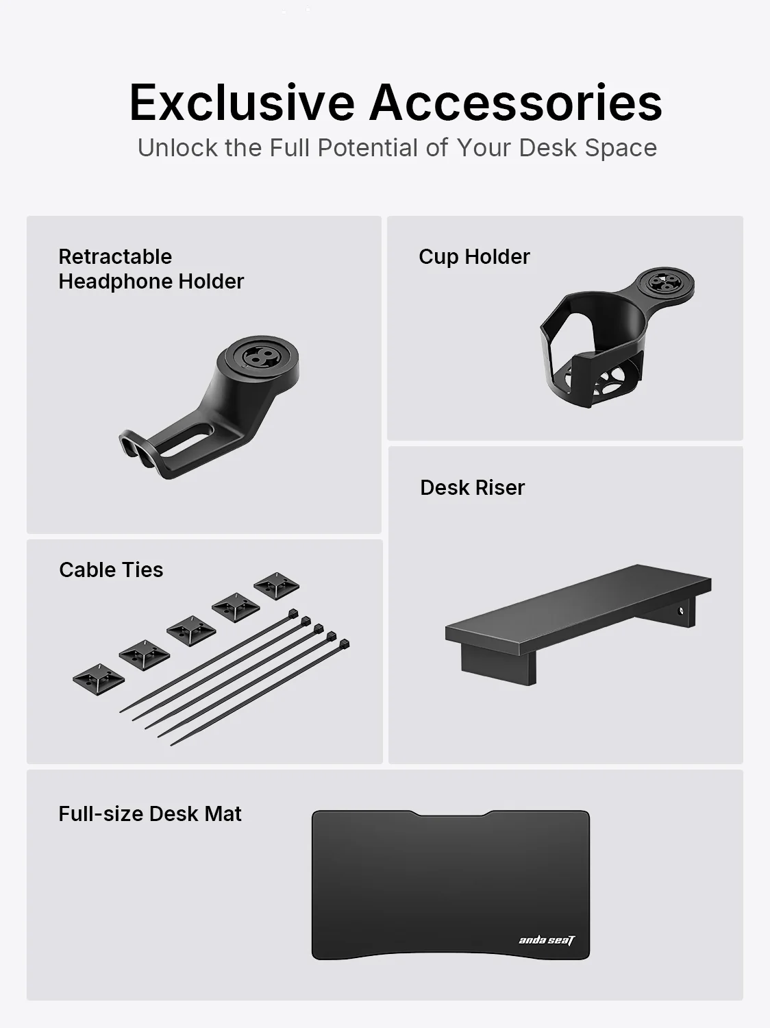 AndaSeat Black Xtreme Series Ergonomic Standing Desk - Image 9