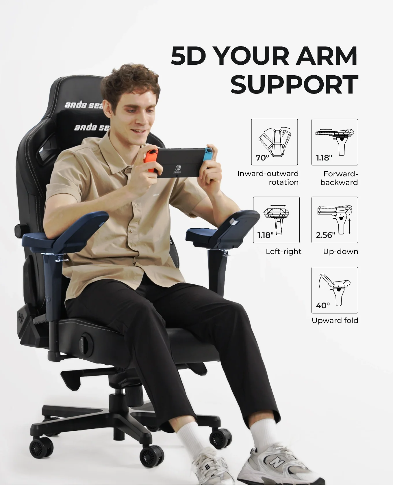 AndaSeat Creamy Pink Kaiser 4 Series Premium Gaming Chair - Image 5