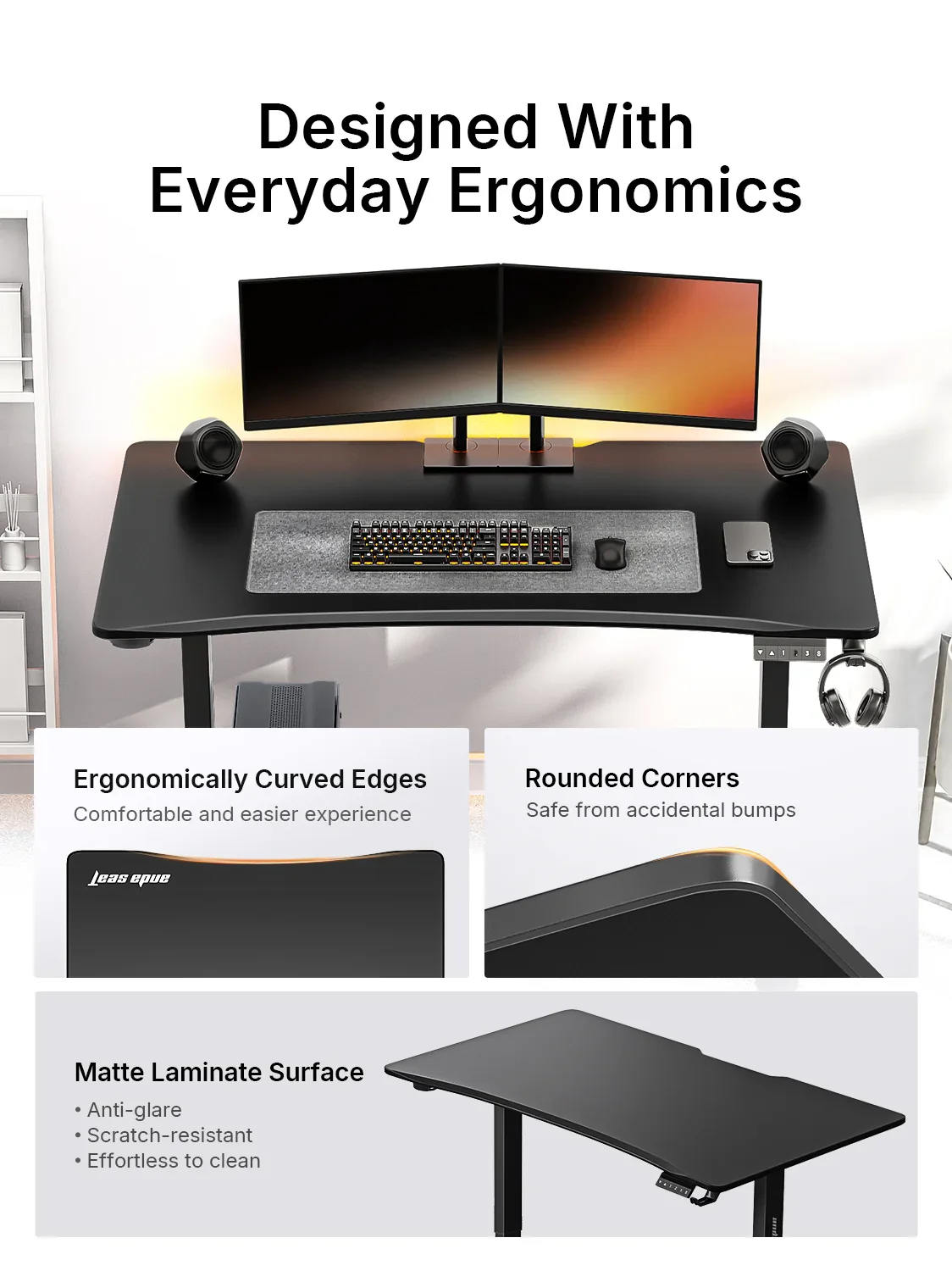 AndaSeat Black Xtreme Series Ergonomic Standing Desk - Image 7